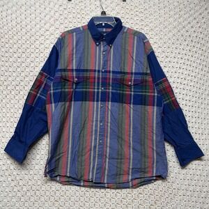 Vtg Wrangler Western Shirt XL Tall Aztec Striped Button Down Long Sleeve Cotton